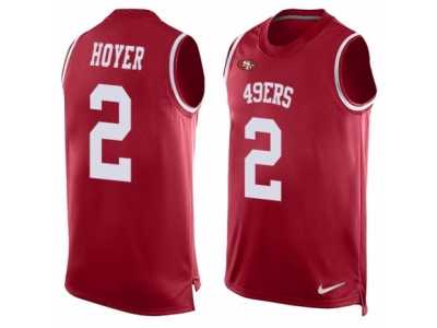 Men's Nike San Francisco 49ers #2 Brian Hoyer Limited Red Player Name & Number Tank Top NFL Jersey