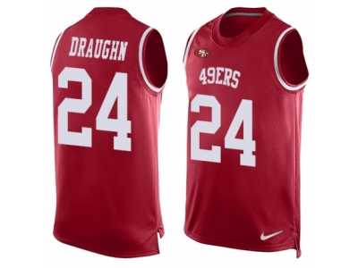 Men's Nike San Francisco 49ers #24 Shaun Draughn Limited Red Player Name & Number Tank Top NFL Jersey