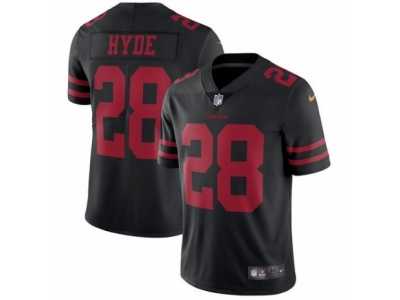 Men's Nike San Francisco 49ers #28 Carlos Hyde Vapor Untouchable Limited Black NFL Jersey