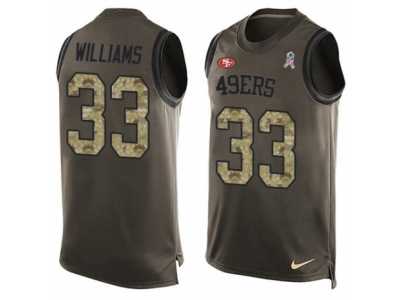 Men's Nike San Francisco 49ers #33 Joe Williams Limited Green Salute to Service Tank Top NFL Jersey