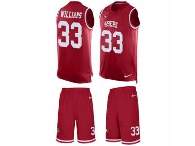 Men's Nike San Francisco 49ers #33 Joe Williams Limited Red Tank Top Suit NFL Jersey