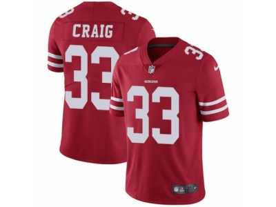 Men's Nike San Francisco 49ers #33 Roger Craig Vapor Untouchable Limited Red Team Color NFL Jersey