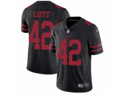 Men's Nike San Francisco 49ers #42 Ronnie Lott Vapor Untouchable Limited Black NFL Jersey