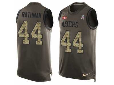 Men's Nike San Francisco 49ers #44 Tom Rathman Limited Green Salute to Service Tank Top NFL Jersey