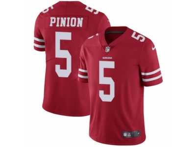 Men's Nike San Francisco 49ers #5 Bradley Pinion Vapor Untouchable Limited Red Team Color NFL Jersey