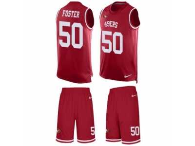 Men's Nike San Francisco 49ers #50 Reuben Foster Limited Red Tank Top Suit NFL Jersey