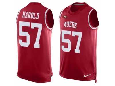 Men's Nike San Francisco 49ers #57 Eli Harold Limited Red Player Name & Number Tank Top NFL Jersey