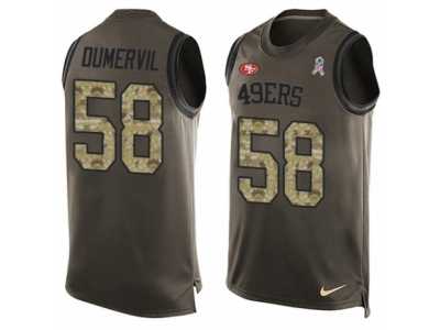 Men's Nike San Francisco 49ers #58 Elvis Dumervil Limited Green Salute to Service Tank Top NFL Jersey