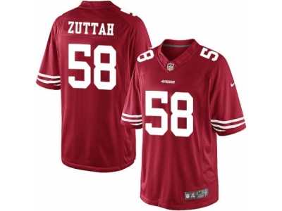 Men's Nike San Francisco 49ers #58 Jeremy Zuttah Limited Red Team Color NFL Jersey