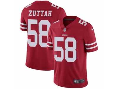 Men's Nike San Francisco 49ers #58 Jeremy Zuttah Vapor Untouchable Limited Red Team Color NFL Jersey