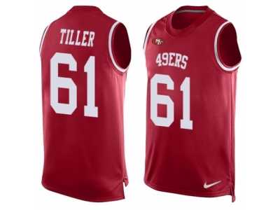 Men's Nike San Francisco 49ers #61 Andrew Tiller Limited Red Player Name & Number Tank Top NFL Jersey