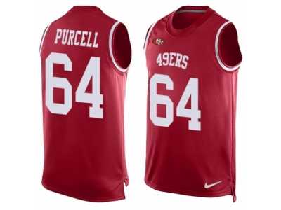 Men's Nike San Francisco 49ers #64 Mike Purcell Limited Red Player Name & Number Tank Top NFL Jersey