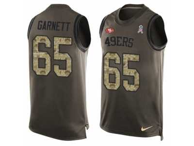 Men's Nike San Francisco 49ers #65 Joshua Garnett Limited Green Salute to Service Tank Top NFL Jersey