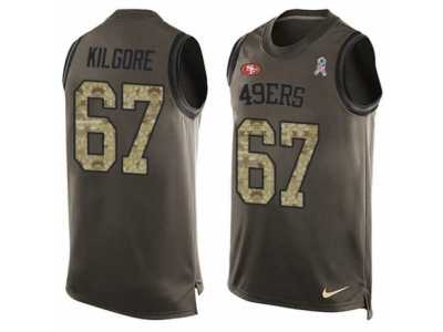 Men's Nike San Francisco 49ers #67 Daniel Kilgore Limited Green Salute to Service Tank Top NFL Jersey