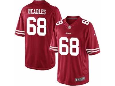 Men's Nike San Francisco 49ers #68 Zane Beadles Limited Red Team Color NFL Jersey