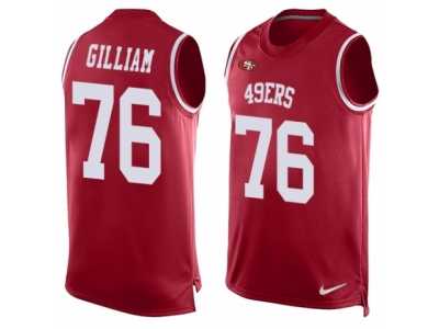 Men's Nike San Francisco 49ers #76 Garry Gilliam Limited Red Player Name & Number Tank Top NFL Jersey