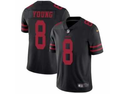Men's Nike San Francisco 49ers #8 Steve Young Vapor Untouchable Limited Black NFL Jersey