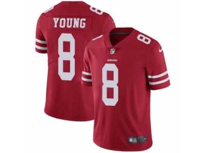 Men's Nike San Francisco 49ers #8 Steve Young Vapor Untouchable Limited Red Team Color NFL Jersey