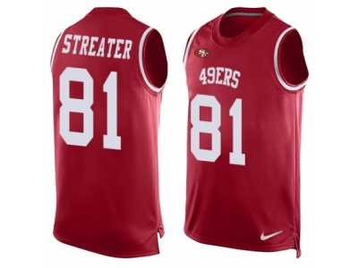 Men's Nike San Francisco 49ers #81 Rod Streater Limited Red Player Name & Number Tank Top NFL Jersey