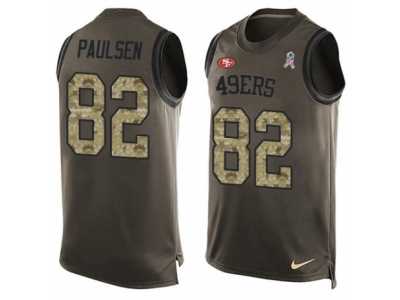 Men's Nike San Francisco 49ers #82 Logan Paulsen Limited Green Salute to Service Tank Top NFL Jersey