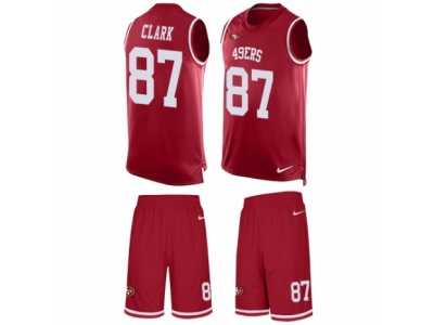 Men's Nike San Francisco 49ers #87 Dwight Clark Limited Red Tank Top Suit NFL Jersey