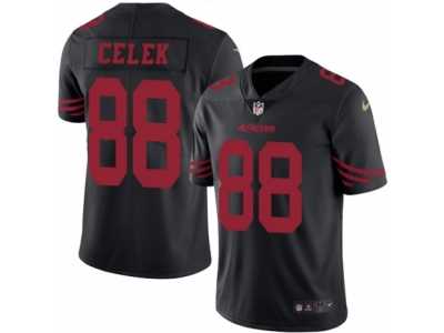 Men's Nike San Francisco 49ers #88 Garrett Celek Limited Black Rush NFL Jersey