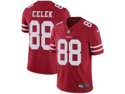 Men's Nike San Francisco 49ers #88 Garrett Celek Vapor Untouchable Limited Red Team Color NFL Jersey