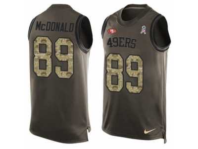 Men's Nike San Francisco 49ers #89 Vance McDonald Limited Green Salute to Service Tank Top NFL Jersey