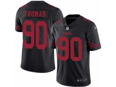 Men's Nike San Francisco 49ers #90 Solomon Thomas Limited Black Rush NFL Jersey