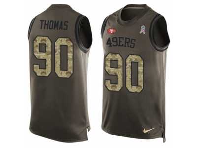 Men's Nike San Francisco 49ers #90 Solomon Thomas Limited Green Salute to Service Tank Top NFL Jersey