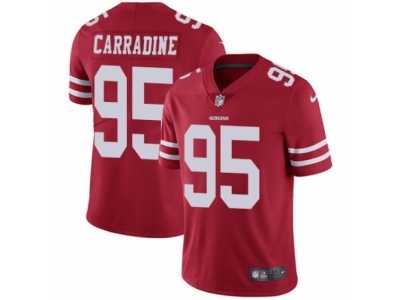Men's Nike San Francisco 49ers #95 Cornellius Carradine Vapor Untouchable Limited Red Team Color NFL Jersey
