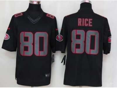 Nike NFL San Francisco 49ers #80 jerry rice black jerseys[Impact Limited]