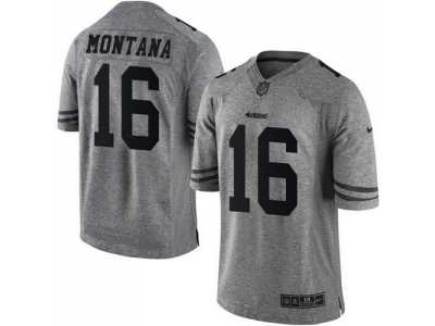 Nike San Francisco 49ers #16 Joe Montana Gray jerseys(Limited)