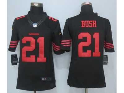 Nike San Francisco 49ers #21 Bush Black Jerseys(Limited)