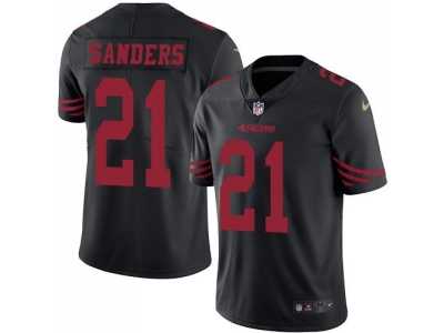 Nike San Francisco 49ers #21 Deion Sanders Black Men's Stitched NFL Limited Rush Jersey