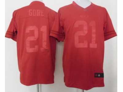Nike San Francisco 49ers #21 Frank Gore Red Jerseys(Drenched Limited)