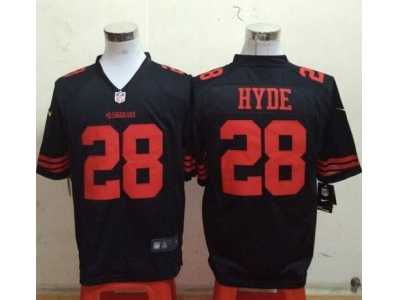 Nike San Francisco 49ers #28 Carlos Hyde Black Jerseys(Game)