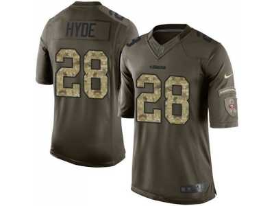 Nike San Francisco 49ers #28 Carlos Hyde Green Salute to Service Jerseys(Limited)