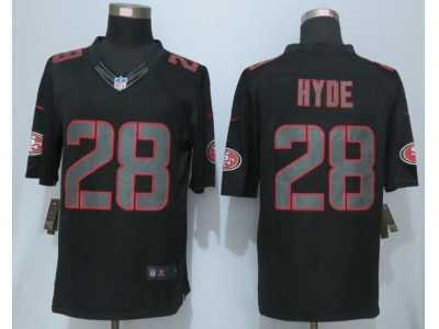 Nike San Francisco 49ers #28 Hyde Black Jerseys(Impact Limited)