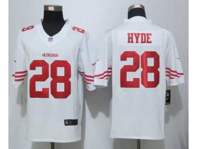 Nike San Francisco 49ers #28 Hyde white Jerseys(Limited)