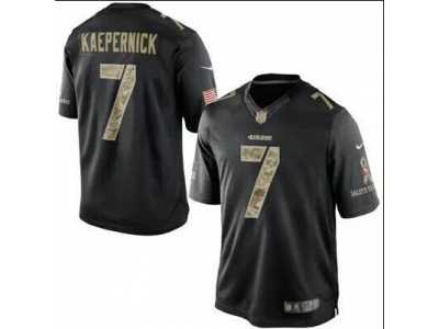 Nike San Francisco 49ers #7 Kaepernick Black Salute to Service Jerseys(Limited)