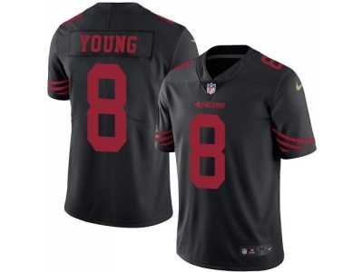 Nike San Francisco 49ers #8 Steve Young Black Men's Stitched NFL Limited Rush Jersey