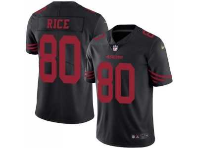 Nike San Francisco 49ers #80 Jerry Rice Black Men's Stitched NFL Limited Rush Jersey