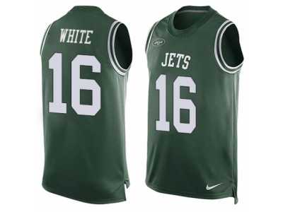 Men's Nike New York Jets #16 Myles White Limited Green Player Name & Number Tank Top NFL Jersey