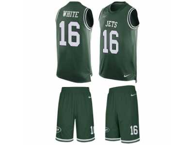 Men's Nike New York Jets #16 Myles White Limited Green Tank Top Suit NFL Jersey