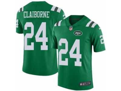 Men's Nike New York Jets #24 Morris Claiborne Limited Green Rush NFL Jersey