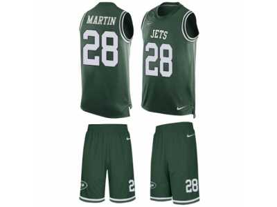 Men's Nike New York Jets #28 Curtis Martin Limited Green Tank Top Suit NFL Jersey