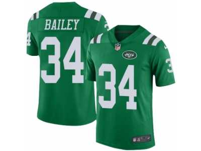 Men's Nike New York Jets #34 Dion Bailey Limited Green Rush NFL Jersey