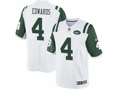 Men's Nike New York Jets #4 Lac Edwards Limited White NFL Jersey