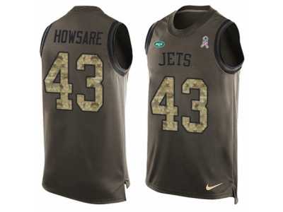 Men's Nike New York Jets #43 Julian Howsare Limited Green Salute to Service Tank Top NFL Jersey